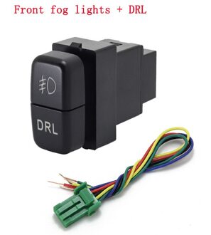 1Pc Dual Sleutelschakelaar Dual Schakelaar Mistlamp Dagrijverlichting Schakelaar Knop Voor Mitsubishi Lancerx Fog licht en DRL