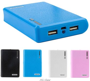 1Pc Dual Usb Power Bank 4X18650 Externe Backup Battery Charger Box Case Voor Telefoon