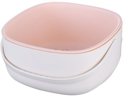 1Pc Dubbele Laag Afvoer Mand Draagbare Keuken Fruit Groente Wastafel roze