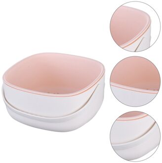 1Pc Dubbele Laag Afvoer Mand Draagbare Keuken Fruit Groente Wastafel roze