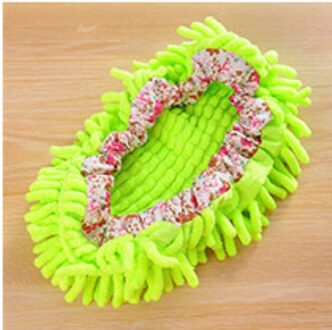 1Pc Dust Cleaner Grazen Slippers House Bathroom Floor Cleaning Mop Cleaner Slipper Lazy Schoenen Cover Microfiber Stofdoek Doek groen