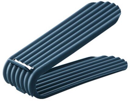 1Pc Duurzaam Verstelbare Schoen Organizer Schoeisel Ondersteuning Slot Ruimtebesparende Kast Closet Stand Schoenen Opbergrek blauwe kleur