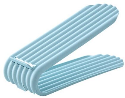 1Pc Duurzaam Verstelbare Schoen Organizer Schoeisel Ondersteuning Slot Ruimtebesparende Kast Closet Stand Schoenen Opbergrek licht blauw