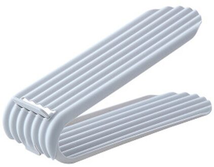 1Pc Duurzaam Verstelbare Schoen Organizer Schoeisel Ondersteuning Slot Ruimtebesparende Kast Closet Stand Schoenen Opbergrek licht grijs