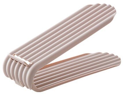 1Pc Duurzaam Verstelbare Schoen Organizer Schoeisel Ondersteuning Slot Ruimtebesparende Kast Closet Stand Schoenen Opbergrek Roze Kleur