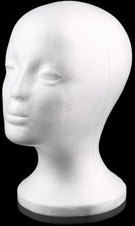 1Pc Duurzaam Wit Vrouwelijke Piepschuim Etalagepop Mannequin Hoofd Model Schuim Pruik Haar Glazen Display Glazen Hoed Display stand