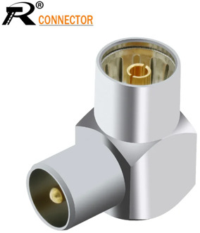 1PC DVB-T TV PAL Female to Male Right Angle RF Adapter Connector 90degree elbow TV male to TV female connector Gold plated plug