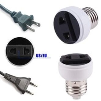 1Pc E27 Lamp Socket Houder Schroef Lamp Converteren Naar Ons/Eu Stopcontact Schroef Lamp Licht Houder us/Eu Plug Connector Converter