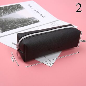 1Pc Eenvoudige Etui Kawaii Zwart Etui Hoge Capaciteit Pencilcase Voor Kids School Kantoorbenodigdheden Creatieve Briefpapier 2