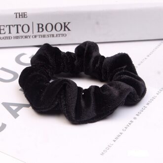 1Pc Effen Kleur Chiffon Elastische Haar Banden Voor Meisjes Vrouwen Haar Touw Ringen Scrunchies Paardenstaart Houder Roze Zwart Haar accessoires 1 stk Velvet cloth