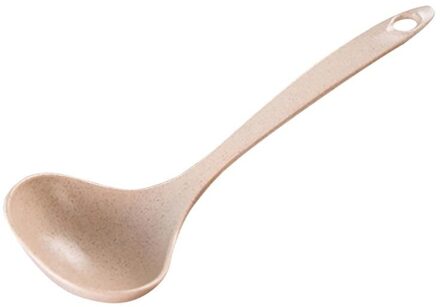 1Pc Effen Kleur Keuken Lepel Creatieve Tarwe Stro Lange Handvat Lepel Koken Pollepel Voor Soep Pap Koken Servies 4