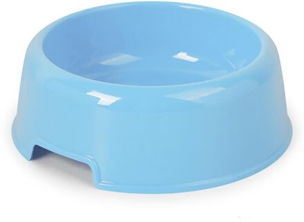 1Pc Effen Kleur Pet Bowls Candy-kleurige Lichtgewicht Plastic Enkele Kom Kleine Hond Kat Huisdier Kom huisdier Voeden Benodigdheden blauw