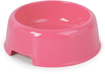 1Pc Effen Kleur Pet Bowls Candy-kleurige Lichtgewicht Plastic Enkele Kom Kleine Hond Kat Huisdier Kom huisdier Voeden Benodigdheden roze
