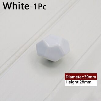 1Pc Enkele Gat Kledingkast Lade Trekt Deurklink Keramiek Kabinet Knop Met Schroef Meubilair Hardware
