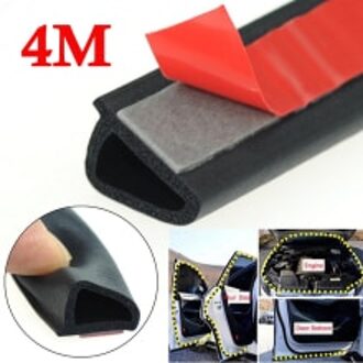 1Pc Epdm Rubber En Lijm Schuine D Vormige Auto Deur Black Seal Strip Kofferbak Hood Edge Isolatie trim 4M