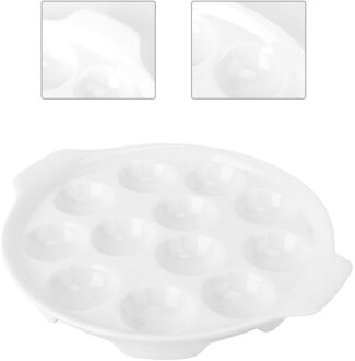1Pc Escargots Bakken Plaat Ovenschaal Keramische Slak Schotel Opslag Plaat (Wit)