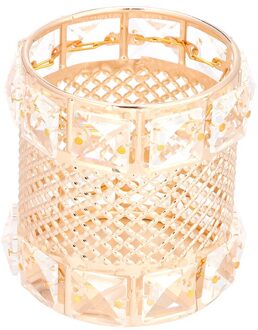 1PC Europa Glitter Metalen Make-Up Borstel Opslag Buis Wenkbrauwpotlood Make Organizer Bead Cosmetische Crystal Sieraden Gereedschap 04