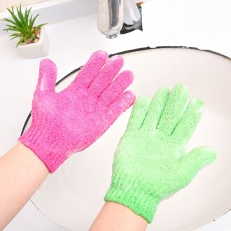 1Pc Exfoliërende Bad Handschoenen Weerstand Gezicht Body Massage Peeling Wassen Huid Wrijven Modder Mitt Douche Scrub Nylon Handschoen paars