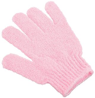 1Pc Exfoliërende Handschoenen Douche Body Borstel Vingers Badhanddoek Peeling Mitt Body Scrub Handschoenen Bad Spons Spa Douche roze