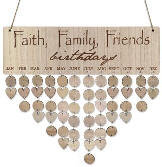 1Pc Familie Verjaardag Board Plaque Diy Opknoping Houten Verjaardag Herinnering Kalender Mode Opknoping Teken Hout Diy Kalender # y10