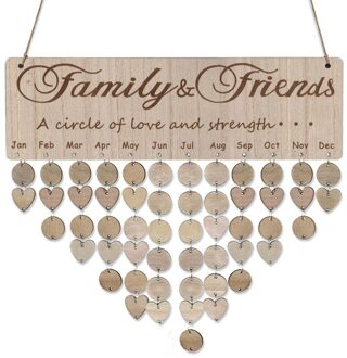1Pc Familie Verjaardag Board Plaque Diy Opknoping Houten Verjaardag Herinnering Kalender Mode Opknoping Teken Hout Diy Kalender # y10