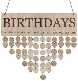1Pc Familie Verjaardag Board Plaque Diy Opknoping Houten Verjaardag Herinnering Kalender Mode Opknoping Teken Hout Diy Kalender # y10