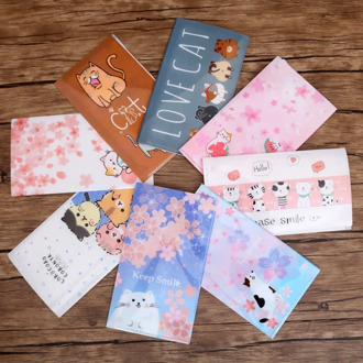 1PC Fashion Flower Cats Portable PVC Mask Clips Disposable Face Mask Storage Case Container Foldable Recycling Mask Holder