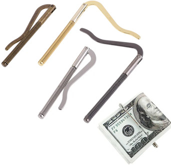 1pc Fashion Metal Bifold Money Clip Bar Wallet Replace Parts Spring Clamp Cash Holder Black,Silver,Bronze,Gold