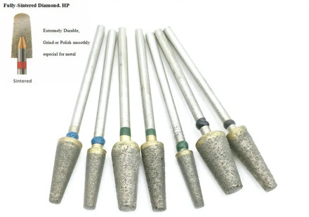 1Pc Fast Trimming Fully Sintered Diamond Burs Sintering Grinding Head Polishing tool For Metal Dentist Tool