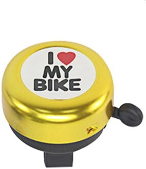 1Pc Fiets Bel Ik Liefde Mijn Fiets Gedrukt Helder Geluid Leuke Fiets Hoorn Alarm Waarschuwing Bell Ring Fiets Accessoire geel