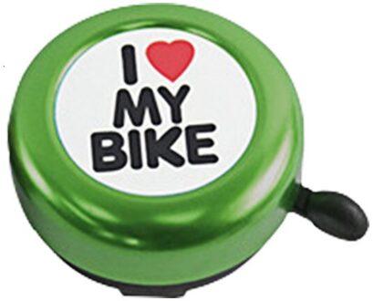 1Pc Fiets Bel Ik Liefde Mijn Fiets Gedrukt Helder Geluid Leuke Fiets Hoorn Alarm Waarschuwing Bell Ring Fiets Accessoire groen