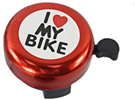 1Pc Fiets Bel Ik Liefde Mijn Fiets Gedrukt Helder Geluid Leuke Fiets Hoorn Alarm Waarschuwing Bell Ring Fiets Accessoire Rood