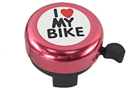 1Pc Fiets Bel Ik Liefde Mijn Fiets Gedrukt Helder Geluid Leuke Fiets Hoorn Alarm Waarschuwing Bell Ring Fiets Accessoire Roze