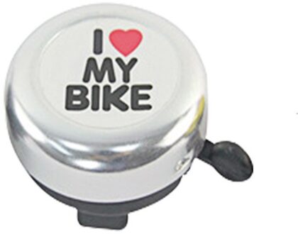 1Pc Fiets Bel Ik Liefde Mijn Fiets Gedrukt Helder Geluid Leuke Fiets Hoorn Alarm Waarschuwing Bell Ring Fiets Accessoire wit