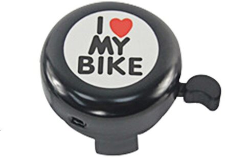 1Pc Fiets Bel Ik Liefde Mijn Fiets Gedrukt Helder Geluid Leuke Fiets Hoorn Alarm Waarschuwing Bell Ring Fiets Accessoire zwart