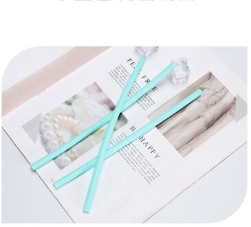 1Pc Folding Gesp Siliconen Stro Herbruikbare Food Grade Rietjes Afneembare Schoon Milieuvriendelijke Stro blauw