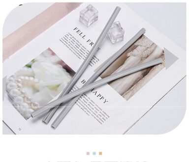 1Pc Folding Gesp Siliconen Stro Herbruikbare Food Grade Rietjes Afneembare Schoon Milieuvriendelijke Stro grijs