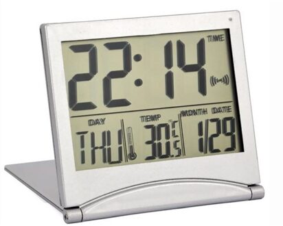 1Pc Folding Lcd Digitale Wekker Bureau Temperatuur Reizen Wekker Voor Home Reizen Digitale Horloge