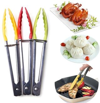 1Pc Food Grade Siliconen Voedsel Tong Keuken Tang Gebruiksvoorwerp Koken Tong Clip Clamp Accessoires Salade Serveren Bbq Gereedschap
