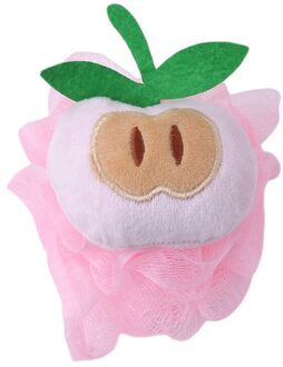 1Pc Fruit Vorm Bad Bal Bloem Mesh Borstels Sponzen Peeling Reinigingsapparatuur Bad Accessoires Voor Body Wisp Droge Borstel perzik