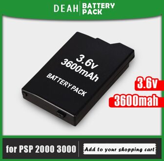 1Pc Gamepad Batterij 3.6V 3600Mah Voor Sony Psp 2000 Psp 3000 PSP2000 PSP3000 Playstation Portable Oplaadbare Vervanging cellen