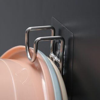 1Pc Geen Boren Originaliteit Sterke Traceless Paste Wastafel Haak Rvs Wastafel Stand Badkamer Opslag Haken