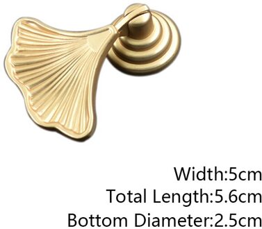 1Pc Ginkgo Leaf Schoen Kast Lade Messing Handvat Single-Gat Metalen Garderobe Knop Dresser Kast Deur Pull Meubels hardware