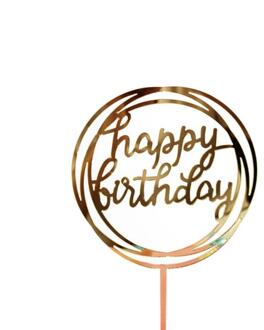 1Pc Gold Acryl Hand Schrijven Gelukkige Verjaardag Cake Topper Dessert Stamping Party Decoratie Voor Verjaardagsfeestje Mooie 039