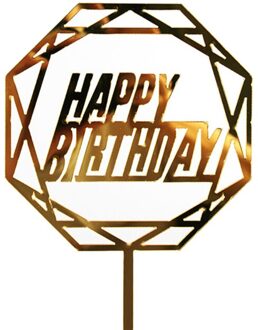 1Pc Gold Acryl Hand Schrijven Gelukkige Verjaardag Cake Topper Dessert Stamping Party Decoratie Voor Verjaardagsfeestje Mooie 057