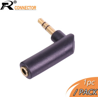 1pc Gold-plated Connector 3.5 jack Right Angle Female to 3.5mm 3Pole Male Audio Stereo Plug L Shape Jack Adapter Connector