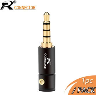1pc Gold-plated Jack 3.5 Audio Plug 4 Pole Earphone Connector with Aluminum tube&Screw locks welding free packing