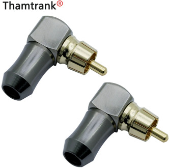 1PC Gold plated Right Angle RCA Male Plug Audio Video Connector Soldering