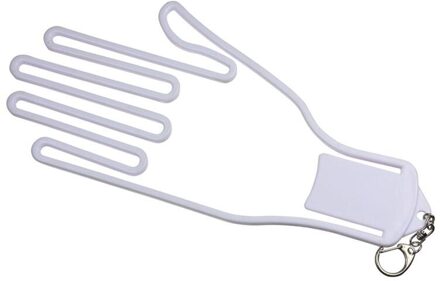 1Pc Golf Handschoen Brancard Met Sleutelhanger Plastic Handschoen Rack Droger Golf Handschoen Hanger Houder Golf Accessoire wit