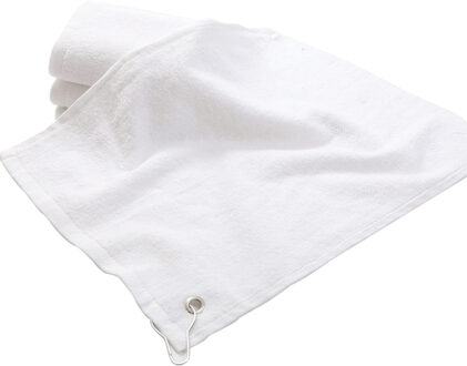 1PC Golf Wandelen Sneldrogend Handdoeken Zachte Zwemmen Handdoeken Golf Handdoeken Bol Handdoeken te Reinigen met Metalen Haken wit